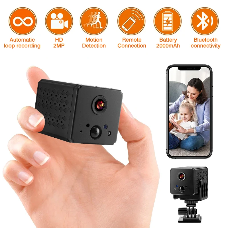 

Mini Camera With WiFi/4G Connectivity AI Motion Detection 2000MAH Battery Surveillance Wireless Camera With Color Night Vision