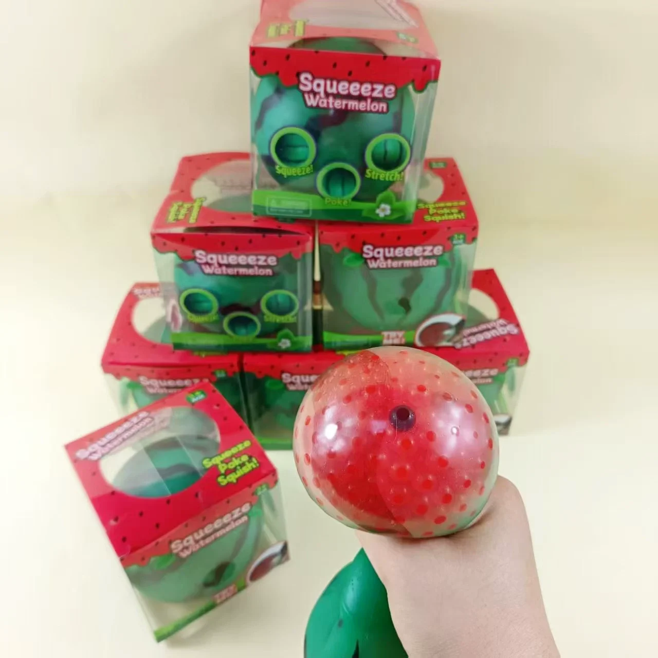 Trendiger Simulierter Frucht-Wassermelonen-Stressball, Tragbares Hand-Quetsch-Spielzeug, Tägliches Entspannungs-Fidget-Spielzeug, Überraschungsbox-Geschenk – Detail 8