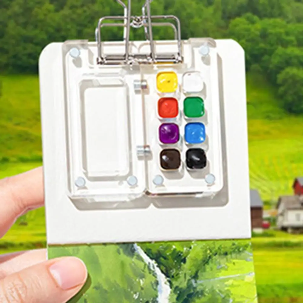 

Art Supplies Acrylic Watercolor Paint Palette Mini 8/15 Grid Paint Pigment Box with Clip Portable Empty Paint Box Artist