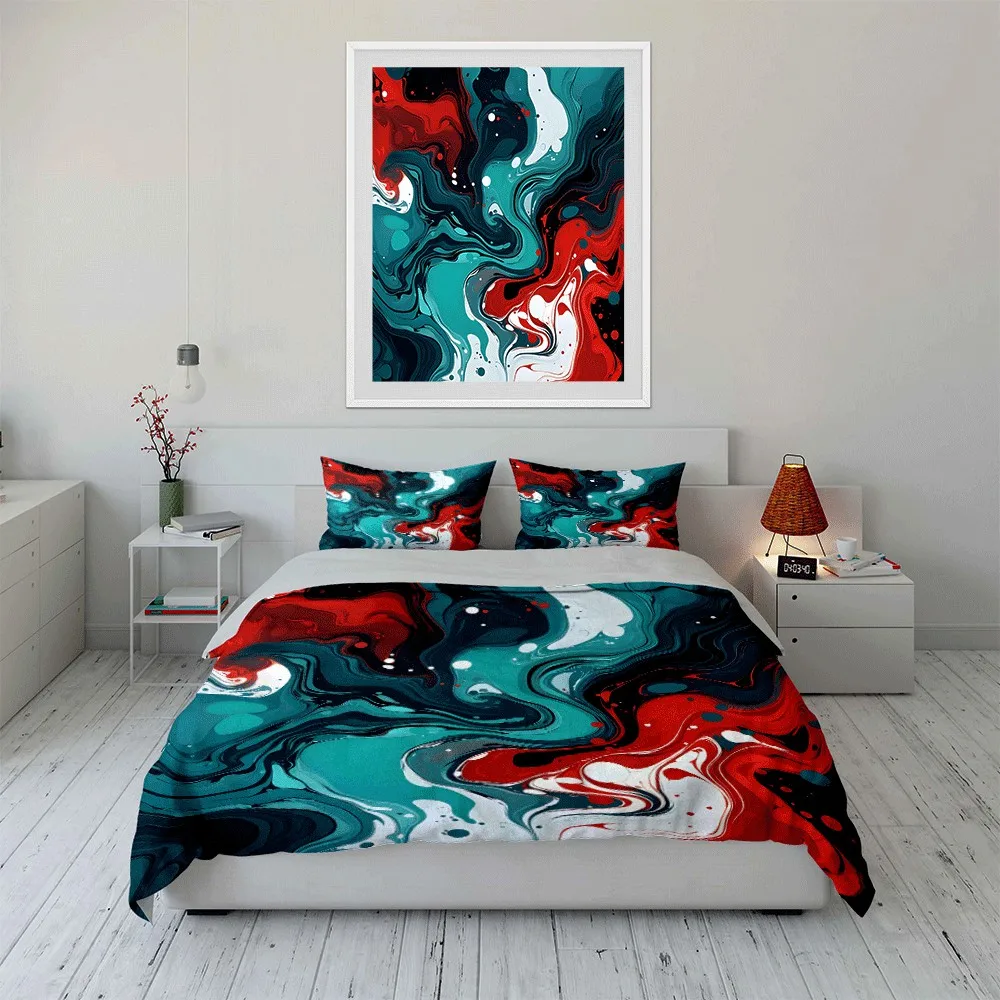 Abstract Swirl Pattern Three-Piece Set Exquisite three-piece bedding set gift for kids and adults