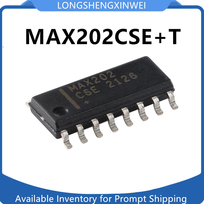 1PCS New Original MAX202CSE+T SOIC-16+5V RS-232 Transceiver Chip with 0.1 Μ F External Capacitor Chip IC in Stock