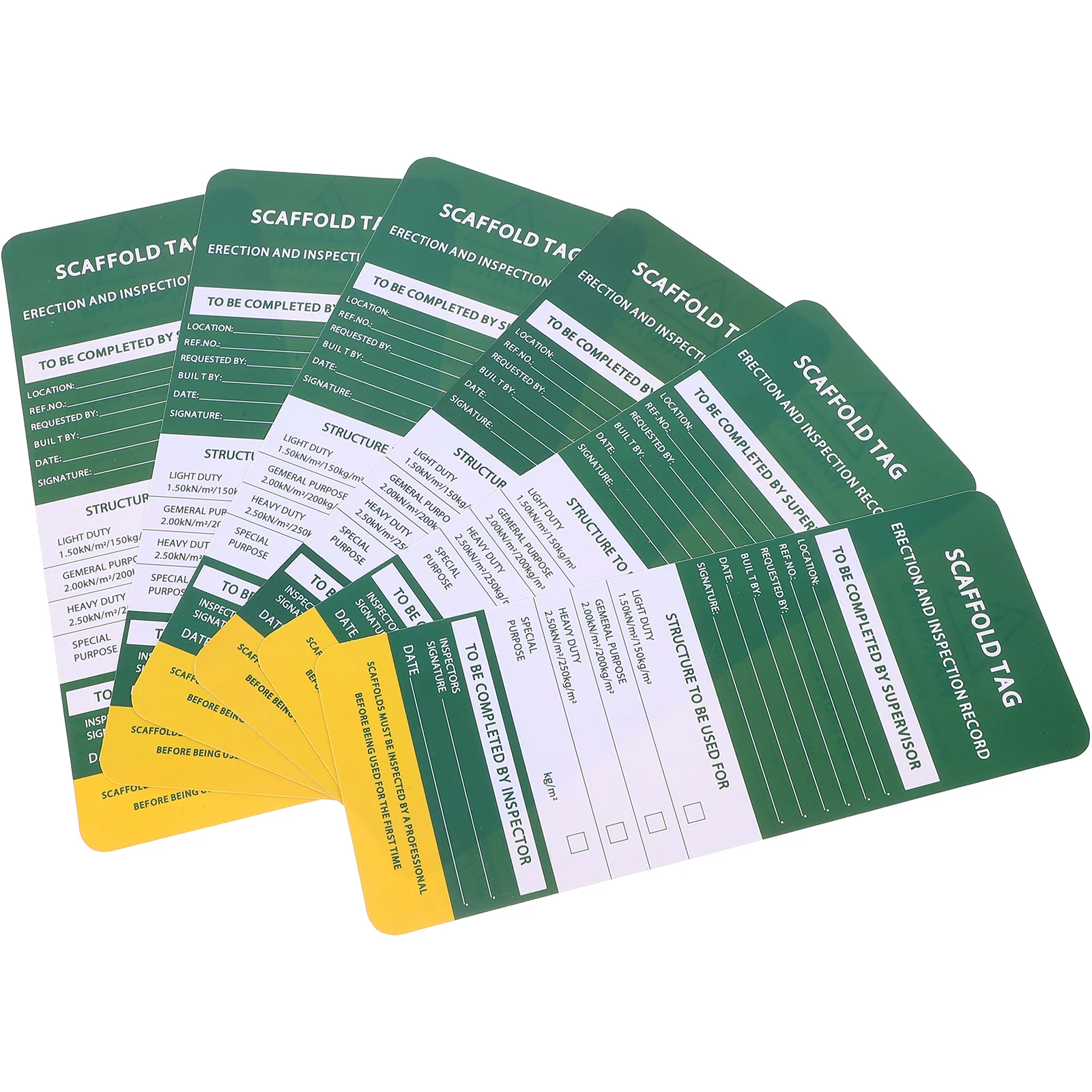 

6Pcs Scaffold Safety Tags Writable PVC Durable Warning Tags for Construction Site Scaffold Inspection and Safety Management