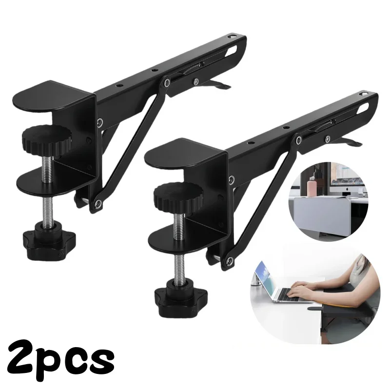 yes2PCS Desktop Foldable Expansion Stand,No-Drill Hole Desk Extension Stand,Space-Saving Platform Extender,Drilling-Free Bracket