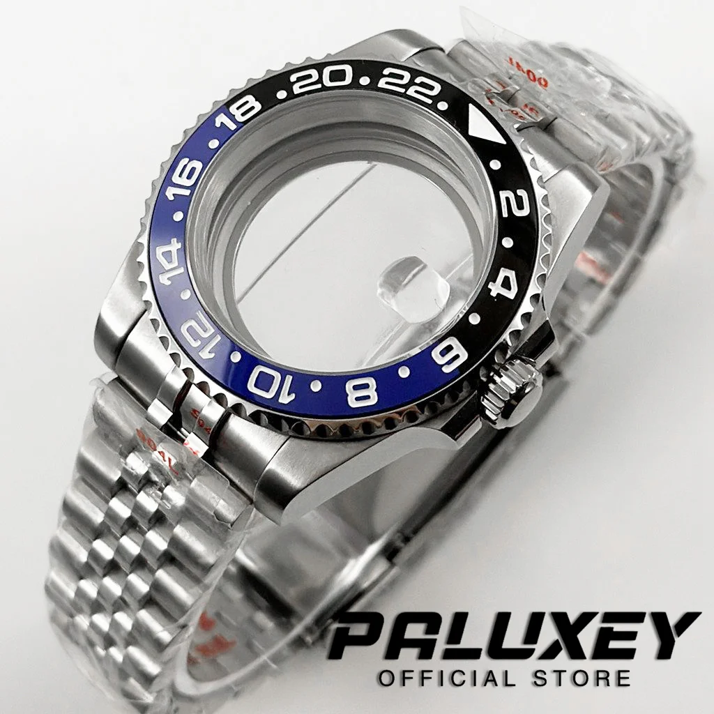 

40MM SUB NH35 Watch Case Parts Black Blue GMT Bezel Creamic Bezel Sapphire For NH34 NH35 NH36 NH38 NH70 NH72 ETA2824 Movement