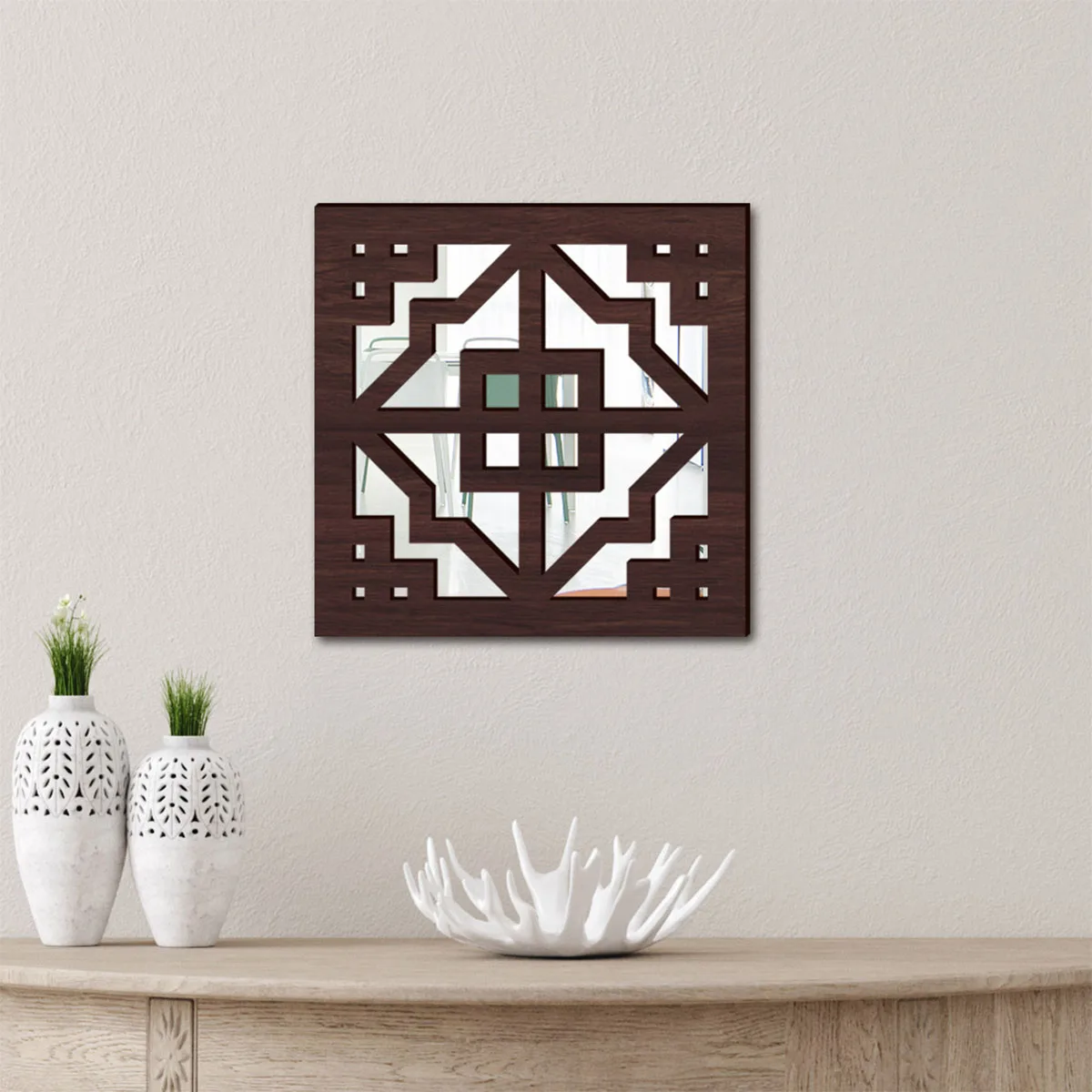 

Rustic Courtyard Garden Wall Decor Mirror, Home Decor Window Frames, Hallway Wall Decoration for Farmhouse Bedroom Living Room
