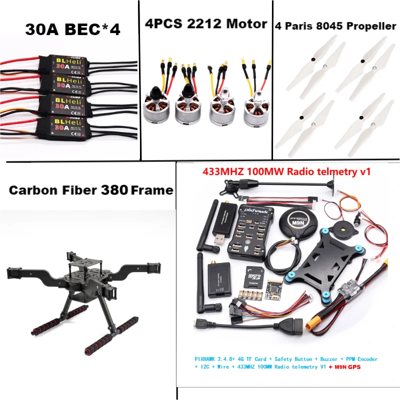 

RctoSky PIXHAWK 2.4.8 M9N Open source new smart drone FLY 380 MMpix quadrotor upturned rack