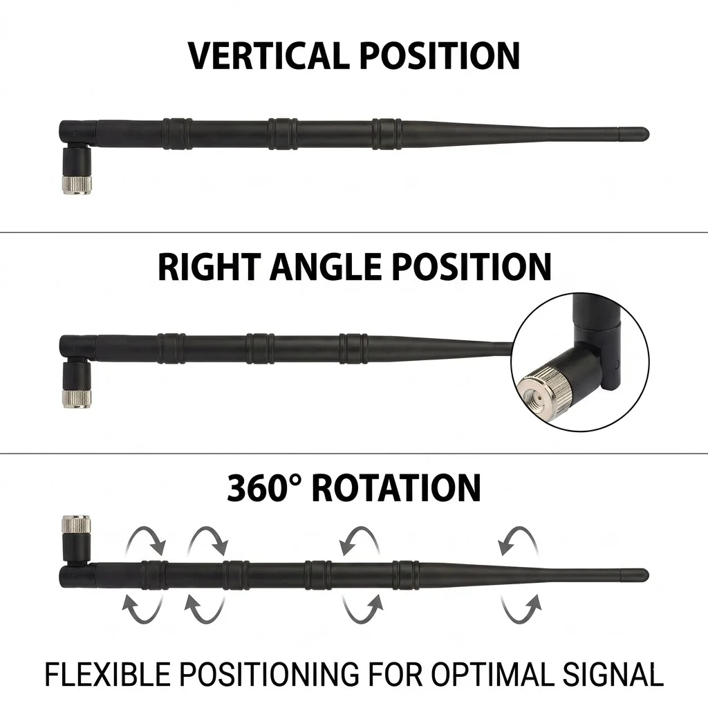 Superbat 2.4GHz 15dbi WiFi Router Tilt-Swivel Wireless LWU Antenna RP-SMA Male(Female pin) Connector
