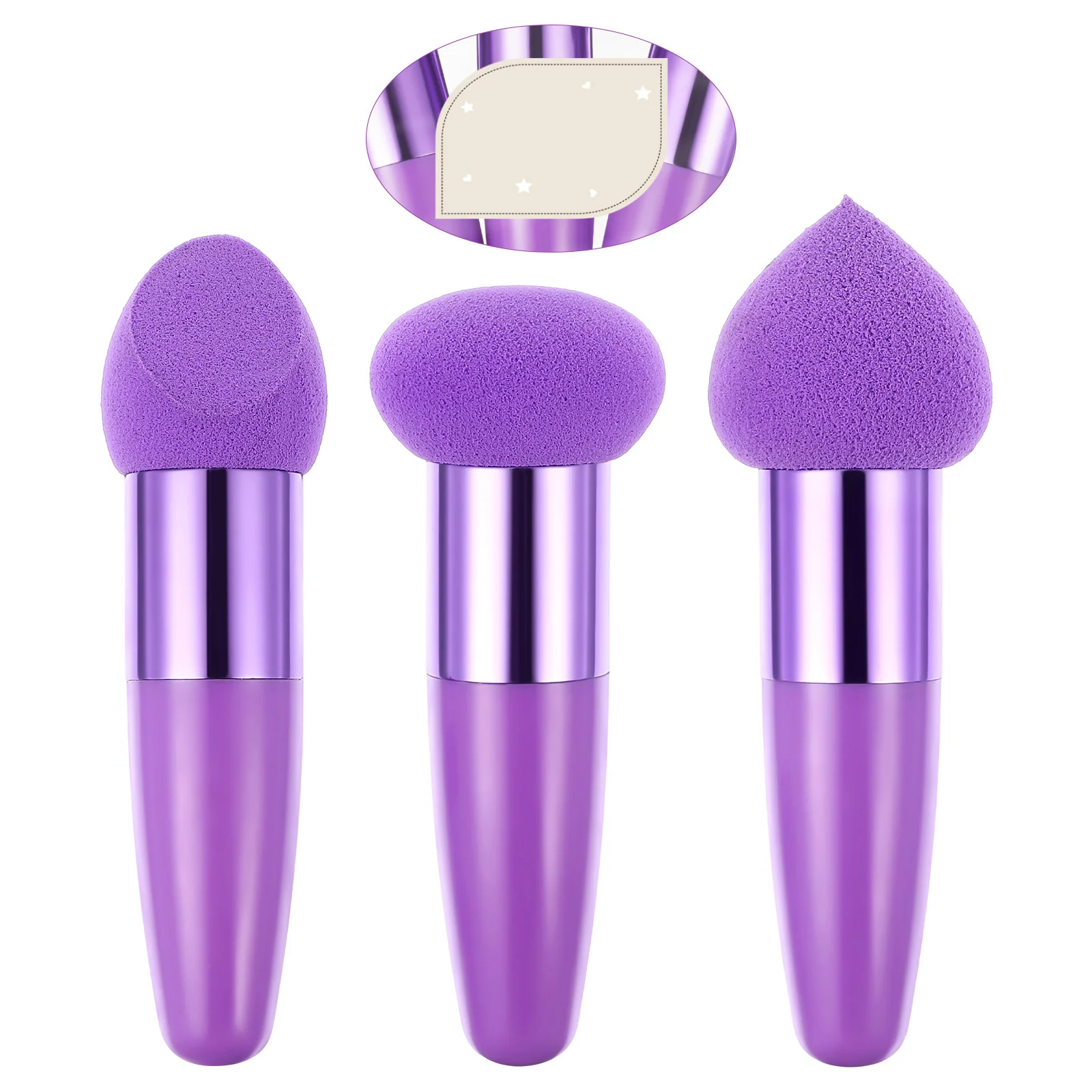 مجموعة إسفنجة مكياج مكونة من 3 قطع، مقابض كريم الأساس، أشكال متنوعة، مثالية لمكياج الوجه، مزج إسفنجات ذات تأثير مثالي #6