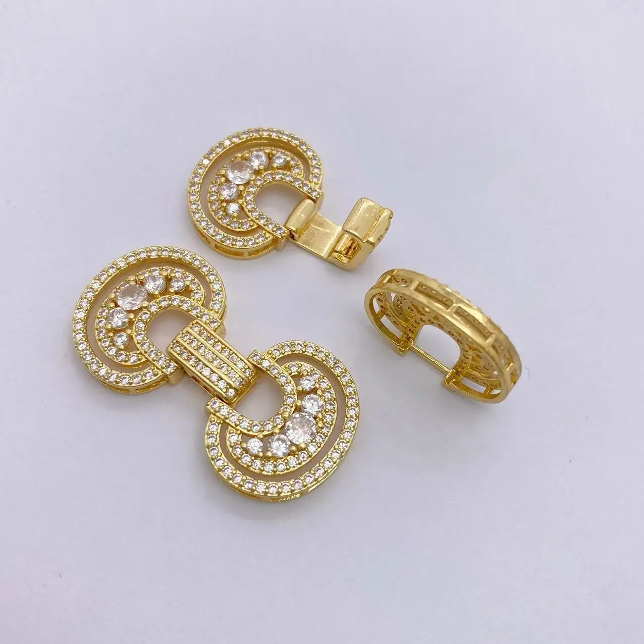 

2Pcs Natural Gold Plated Clasp Multi Strands Necklace Bracelet Jewelry Making DIY