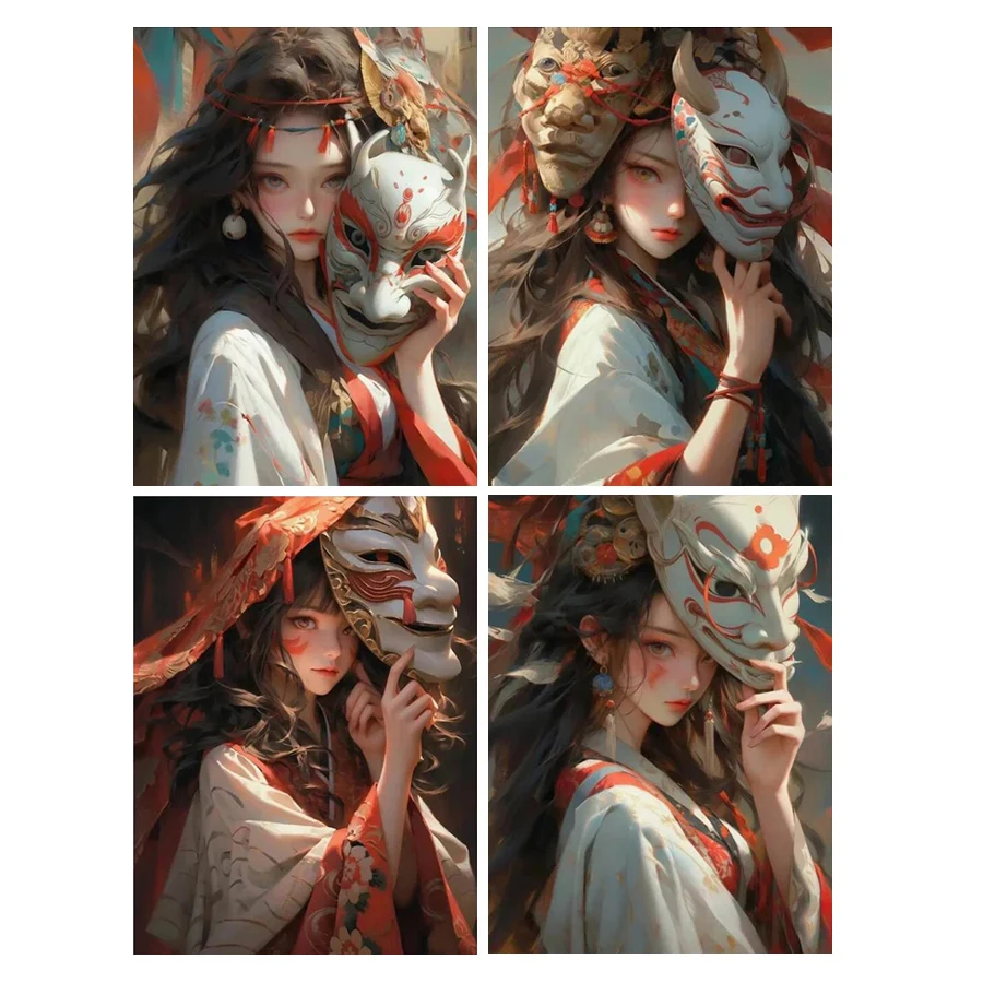 New Collection Masked Elf Mosaic Paintings 5D Cross Stitch Kits Diy Full Drill Rhinestone Embroidery Sale Girl Wall Decor AA5104