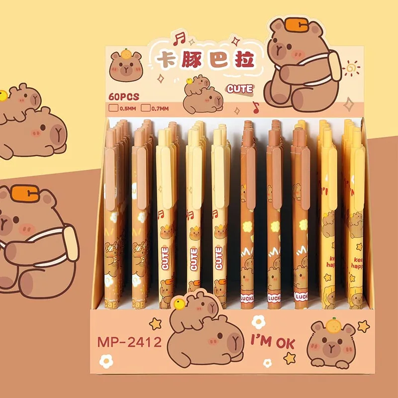 

60pcs/lot Kawaii Capybara Mechanical Pencil Cute 0.5MM Student Automatic Pens School Office Supply Promotional gifts