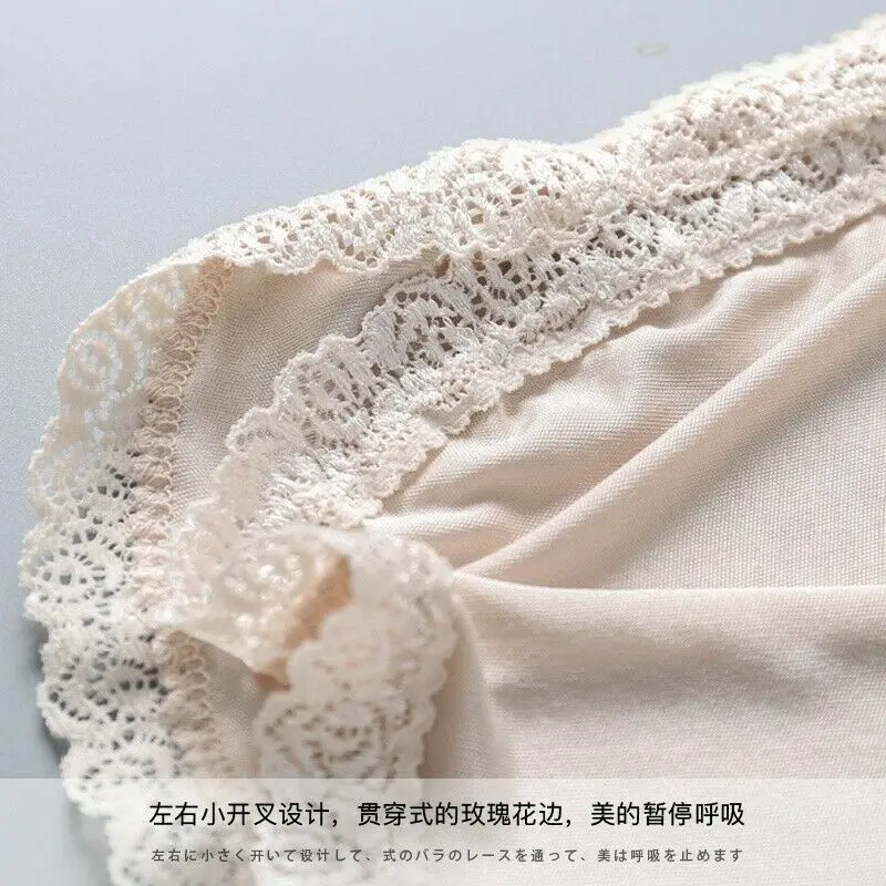 2 ペアの女性ニットシルク下着パンティーブリーフペティパンツショーツレースショーツ