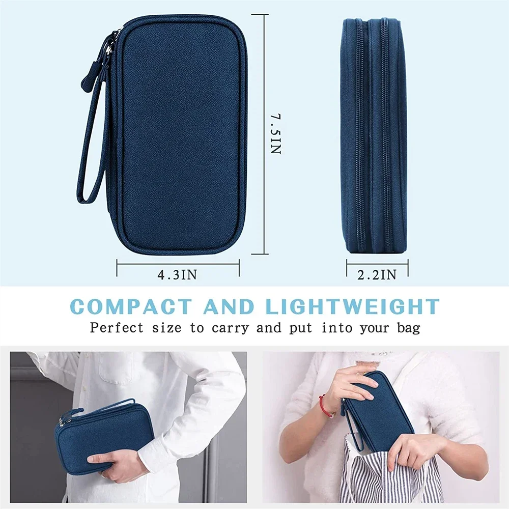 1Pc NEW Travel Organizer Bag Cable Storage Organizers Pouch Carry Case Portable Waterproof Double Layers Storage Bags Cable Cord