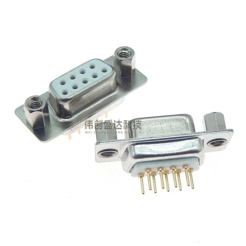 1PCS DP9 FEMALE PCB Mount serial port CONNECTOR Insert plate type D-Sub RS232 COM CONNECTORS 9pin socket 9p Adapter FOR PCB