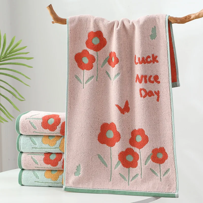 

Towel Made all Cotton A Class Absorbent Non Shedding Thickened Independent Packaging Hhousehold Bathroom Flower Wash Towel Hand