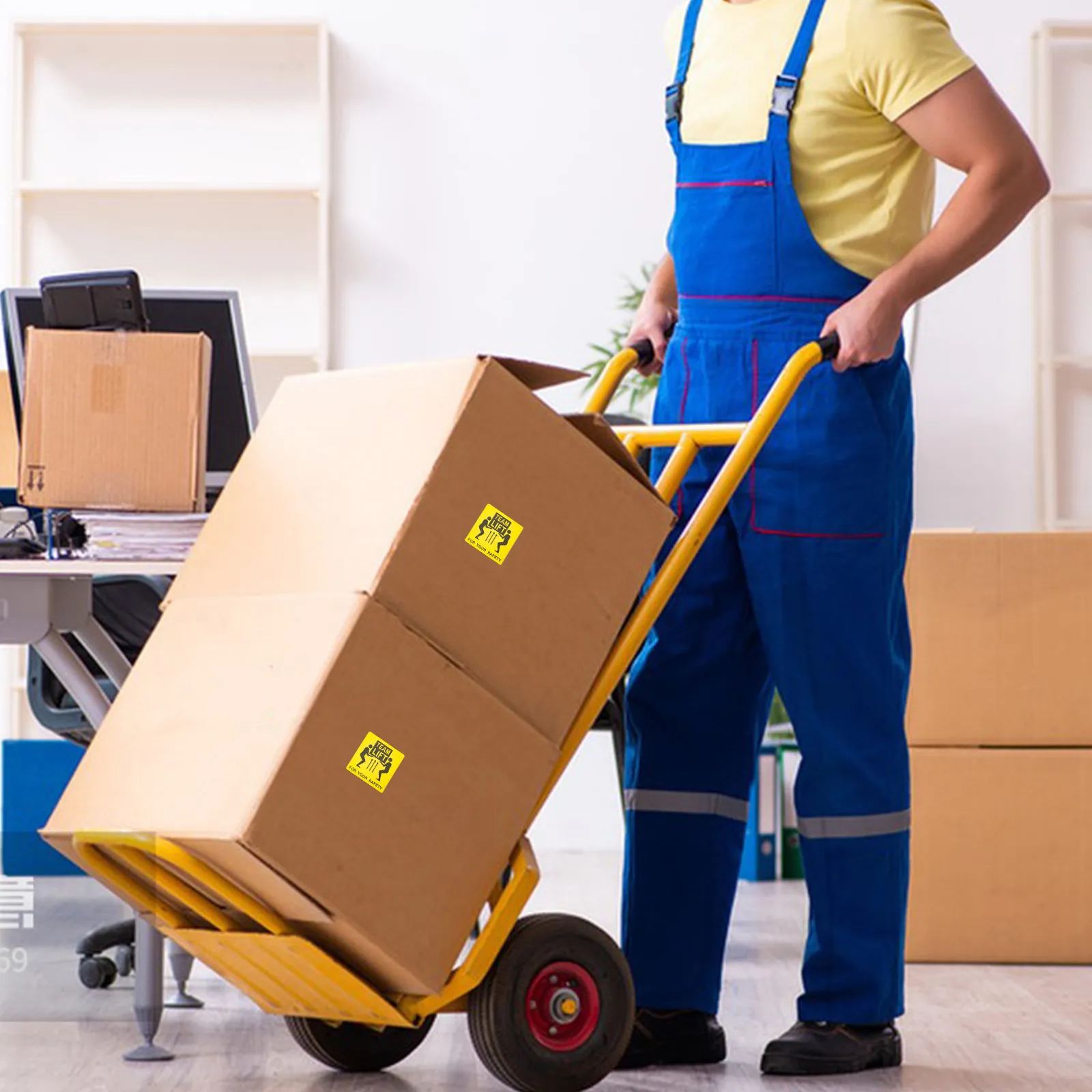 

Team Lift Heavy Package Warning Label High Adhesive Shipping Sticker for Logistics Transportation Warehouse Caution