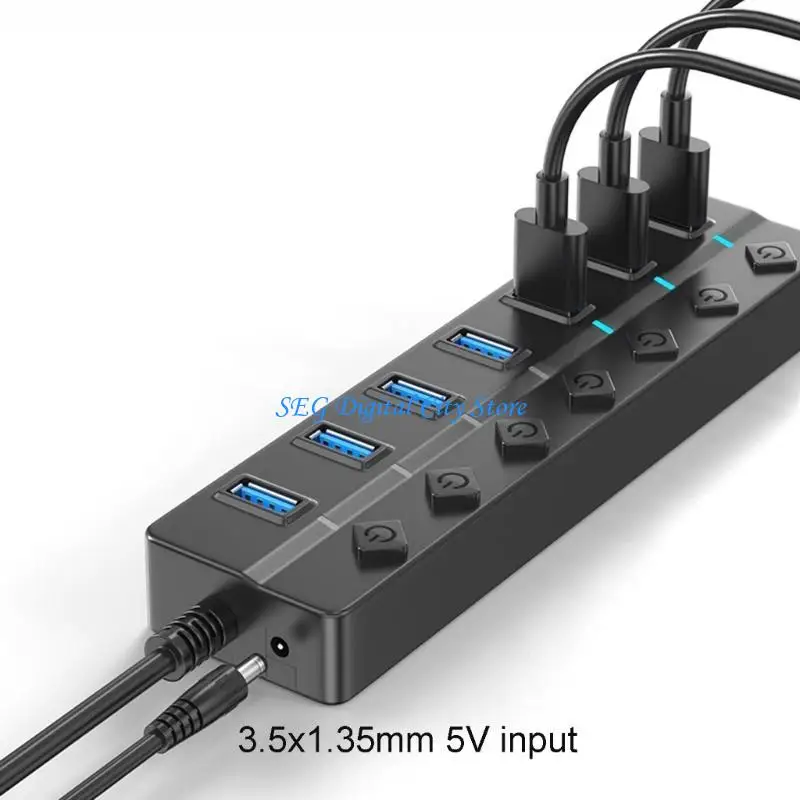 U75B محمول محول USB Hub محمول مع كابل لطابعات محرك أقراص فلاش