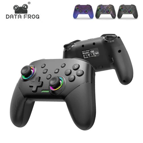 Controlador inalámbrico DATA FROG para consola Switch OLED/Lite Pro Gamepad con batería de 1000Mah función Turbo programable