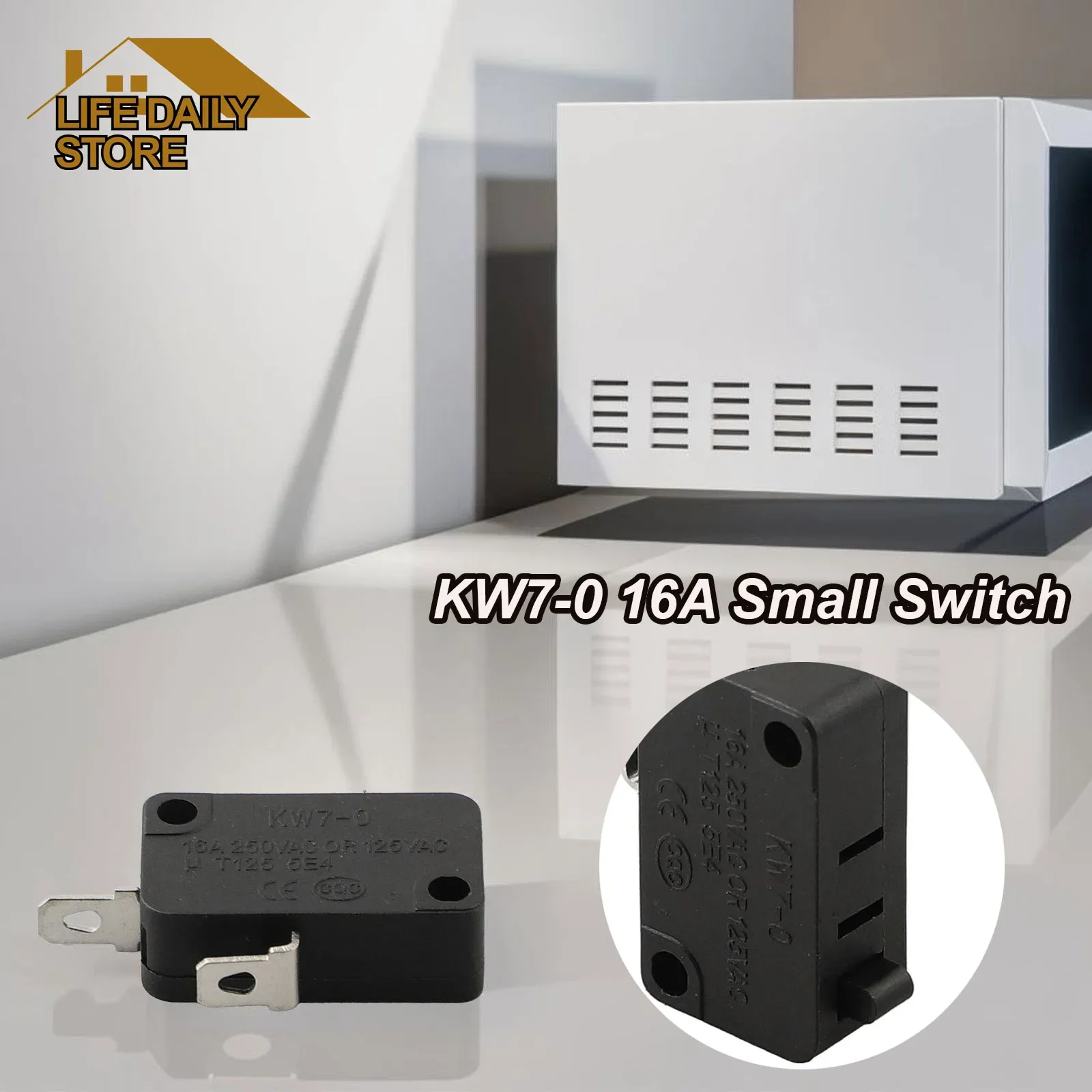 

1PC Automatic Reset Micr0 Limit Switch Replacement KW7-0 16A Silver Contact Water Heater Limiter 3*2*2cm For Automatic Machine