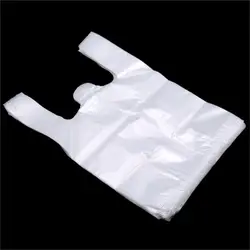 100Pcs Supermarket Plastic Bags With Handle Useful Transparent Shopping Pouches Roll Food Packaging Keep Fresh Bags