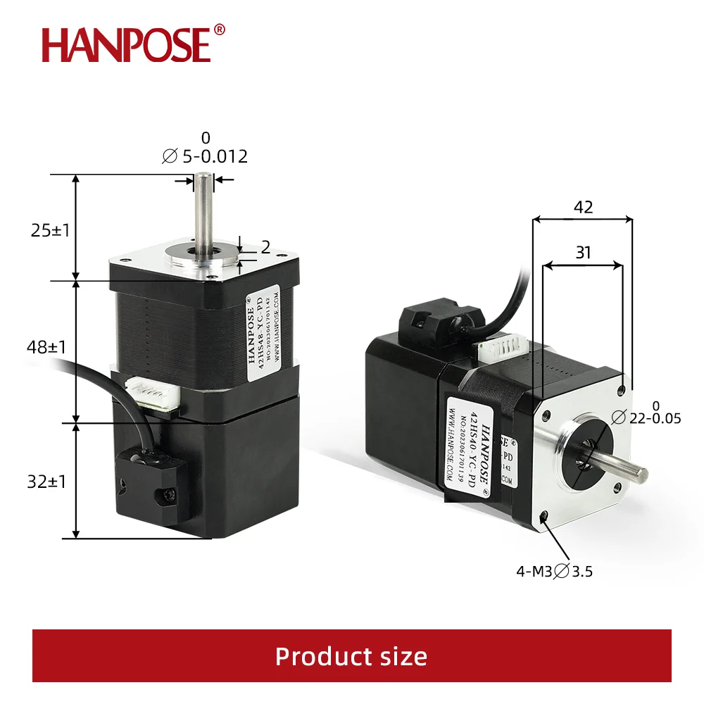 محرك متدرج NEMA17 40 مللي متر 1.8A 42HS48-YC-PD محرك Barke عزم دوران عالي 52N.cm 4-Leads لآلة الحفر ثلاثية الأبعاد المغناطيس الدائم #3