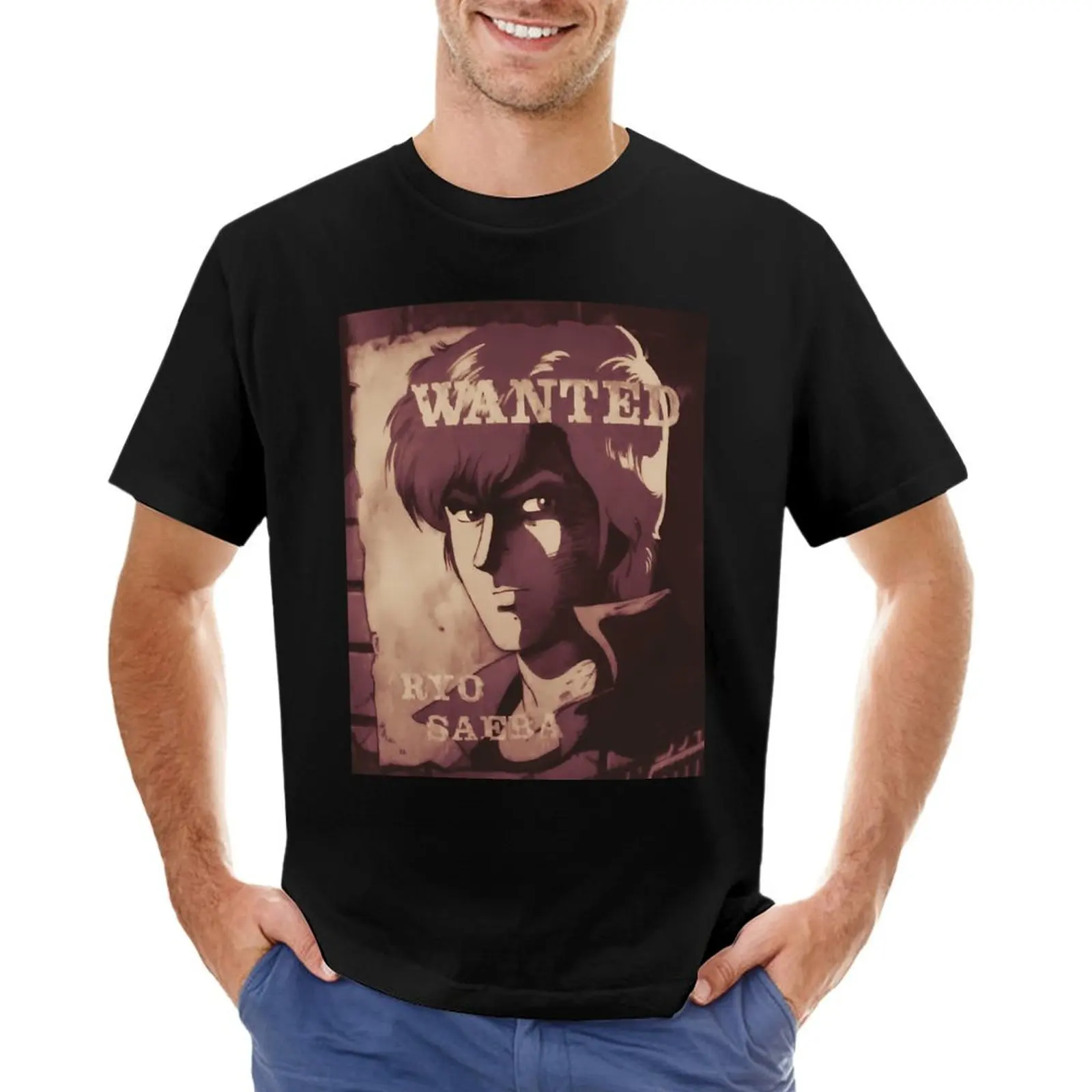 City Hunter - Wanted Ryo Saeba T-shirt funnys summer top blanks Men's cotton t-shirt