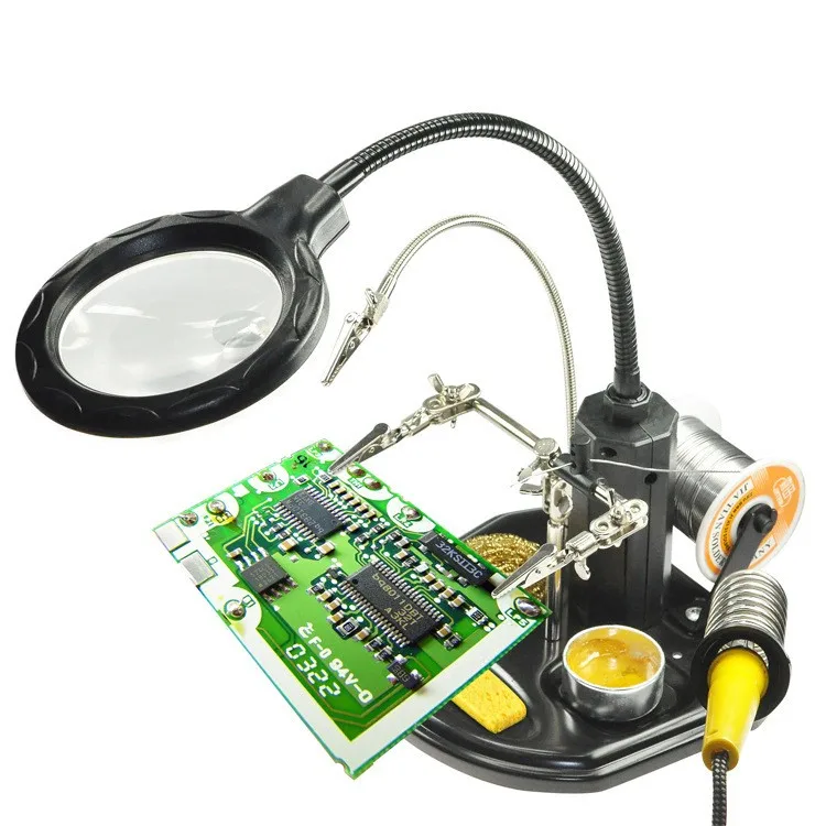 

LED Magnifying Glass Desk Repair Lamp 360 Degree Adjusted For PCB Welding, Repair Auxiliary Desktop Lamp