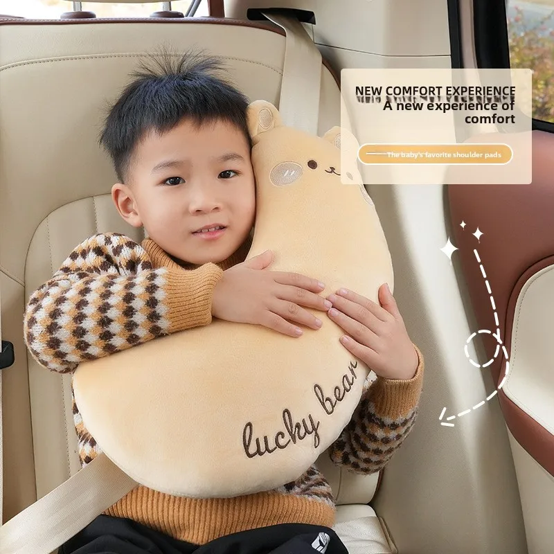 Детский чехол на ремень безопасности автомобиля — мягкий и приятный для кожи, с защитой от натирания, милый мультяшный дизайн, прочный и удобный, незаменимый для безопасности детей
