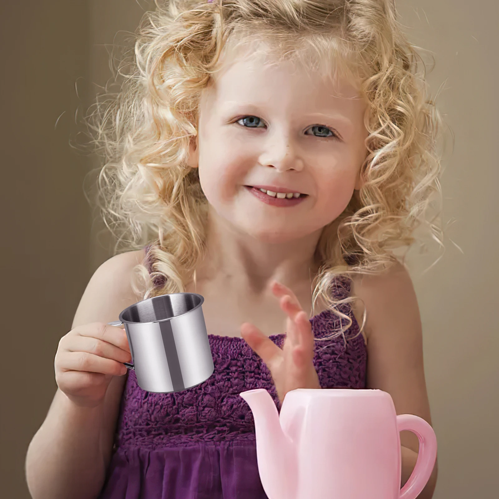 

5pcs Steel Water Cup Lightweight Strong Kids Children Drinking Mug Toddler Travel Camping Water Drinking Cup Picnic