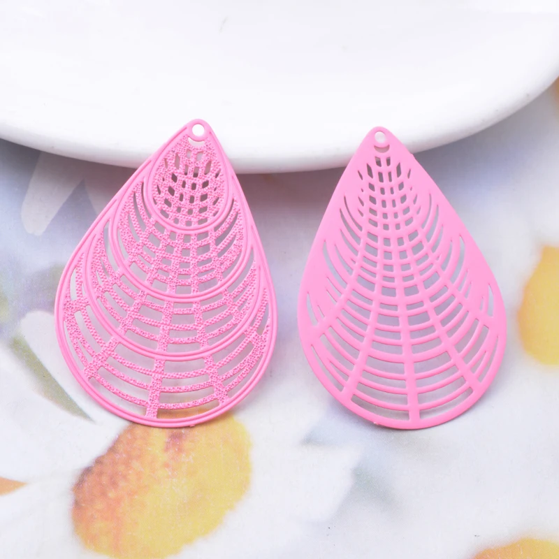 30 Stück AB4755 40*28mm Bunte Tropfenform-Anhänger Hohle Wirbel-Pendelanhänger für DIY-Schmuckherstellung – Detail 8