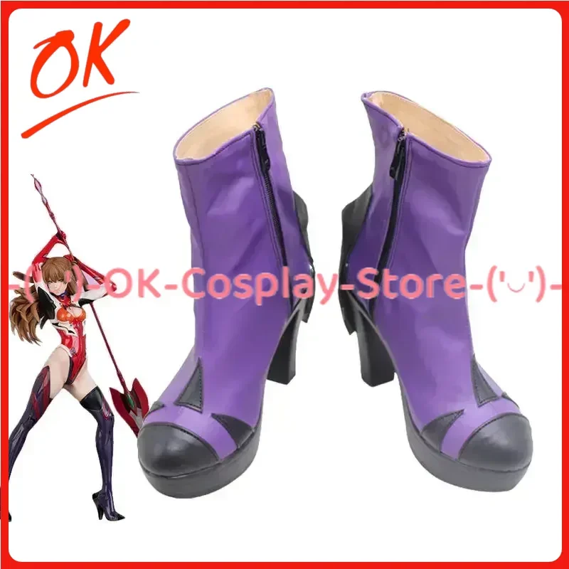 

[Customized] Asuka Langley Cosplay Shoes EVA Anime Roleplay Prop Halloween Carnival Party PU Leather Boots
