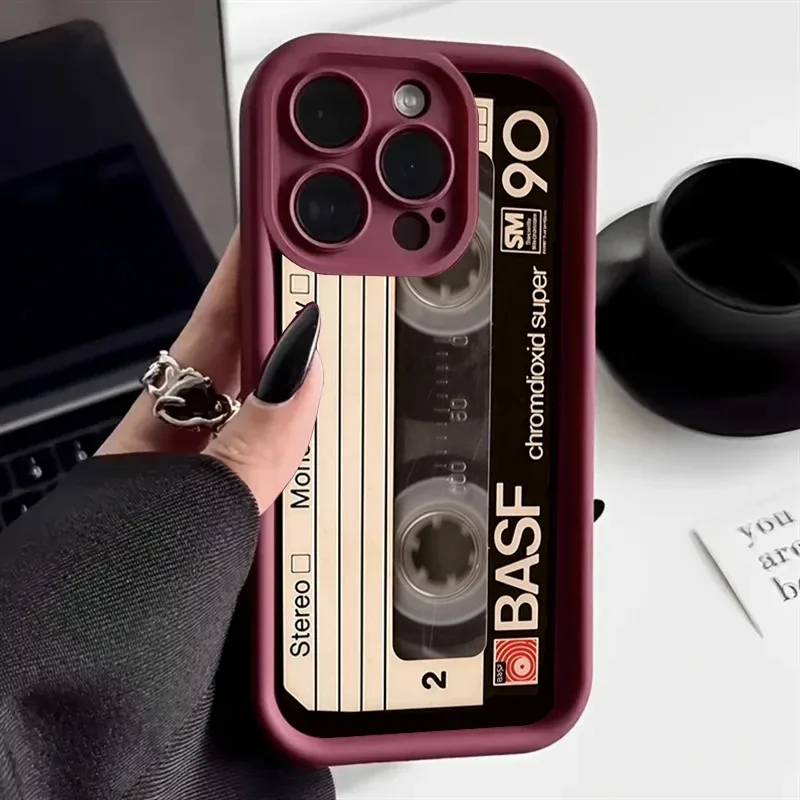 幸運のテープ柄シリコン製ソフトフォンケース iPhone 16 15 14 Plus 13 12 11 Pro Max用 耐衝撃シリコン製背面フォンカバー