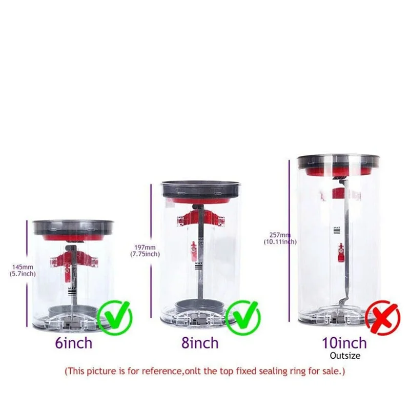 ABUD-2X anéis de vedação de lixo para peças de aspirador de pó Dy-Son V11/Sv14/Sv15, compatíveis com copos de lixeira Dy-Son 970050-01