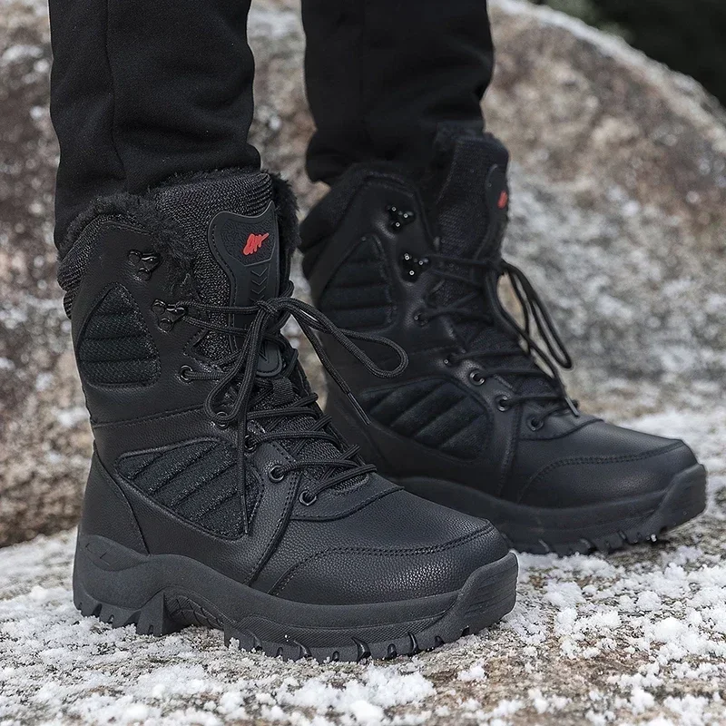 Men\'s Tactical Boots Outdoor Hiking Shoes for Men Anti-slip Desert Combat Wear-resistant Boots Male Solid Color Snow Boot Hot