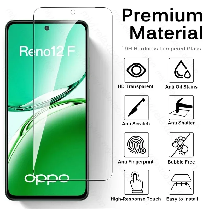 Reno12F 4/5G Glass 4To1 Tempered Glass Screen Protectors for Oppo Reno12 F 4G 5G Protective Glass on Opo Reno 12F 12 F S FS F12