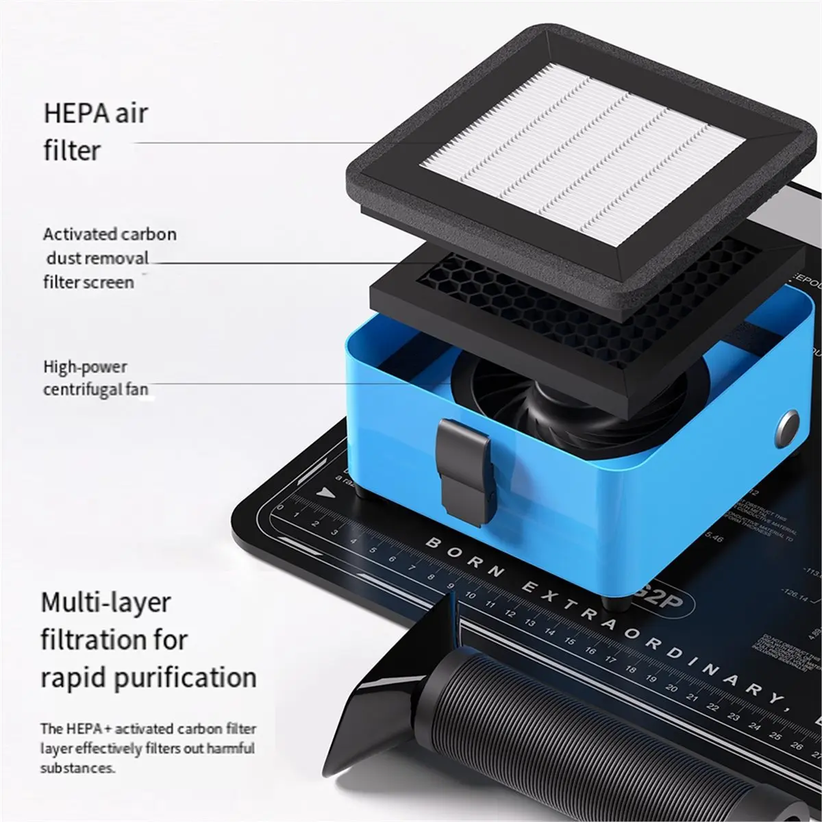 YL01 Smoke Extractor Powerful Fume Purifier for Mobile Phone Repair Motherboard Smoke Absorber Filter Device US PLUG