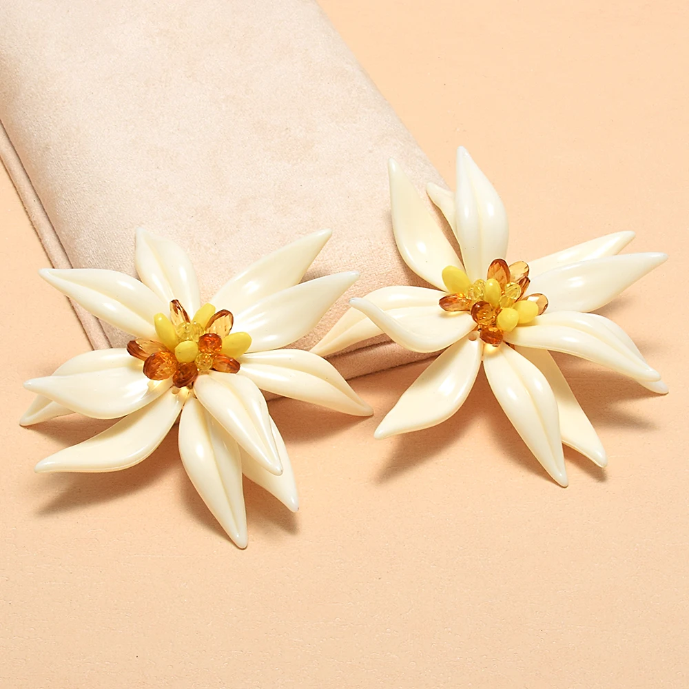

Large Flower Earrings Simple Elegant Earring Women's Jewelry Sets Wholesale Trendy Drop Earrings Accessories