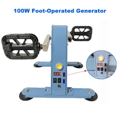 100W Foot-Operated Generator Portable Power Generator Hand Generator Rehabilitation Training Device Spinning Bike Fitness Geare