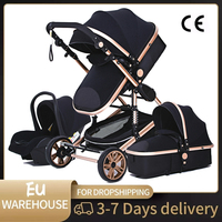 Luxury Baby Stroller 3 in 1 Portable Travel Baby Carriage Folding Prams Aluminum Frame High Landscape Car for Newborn Babyboomer