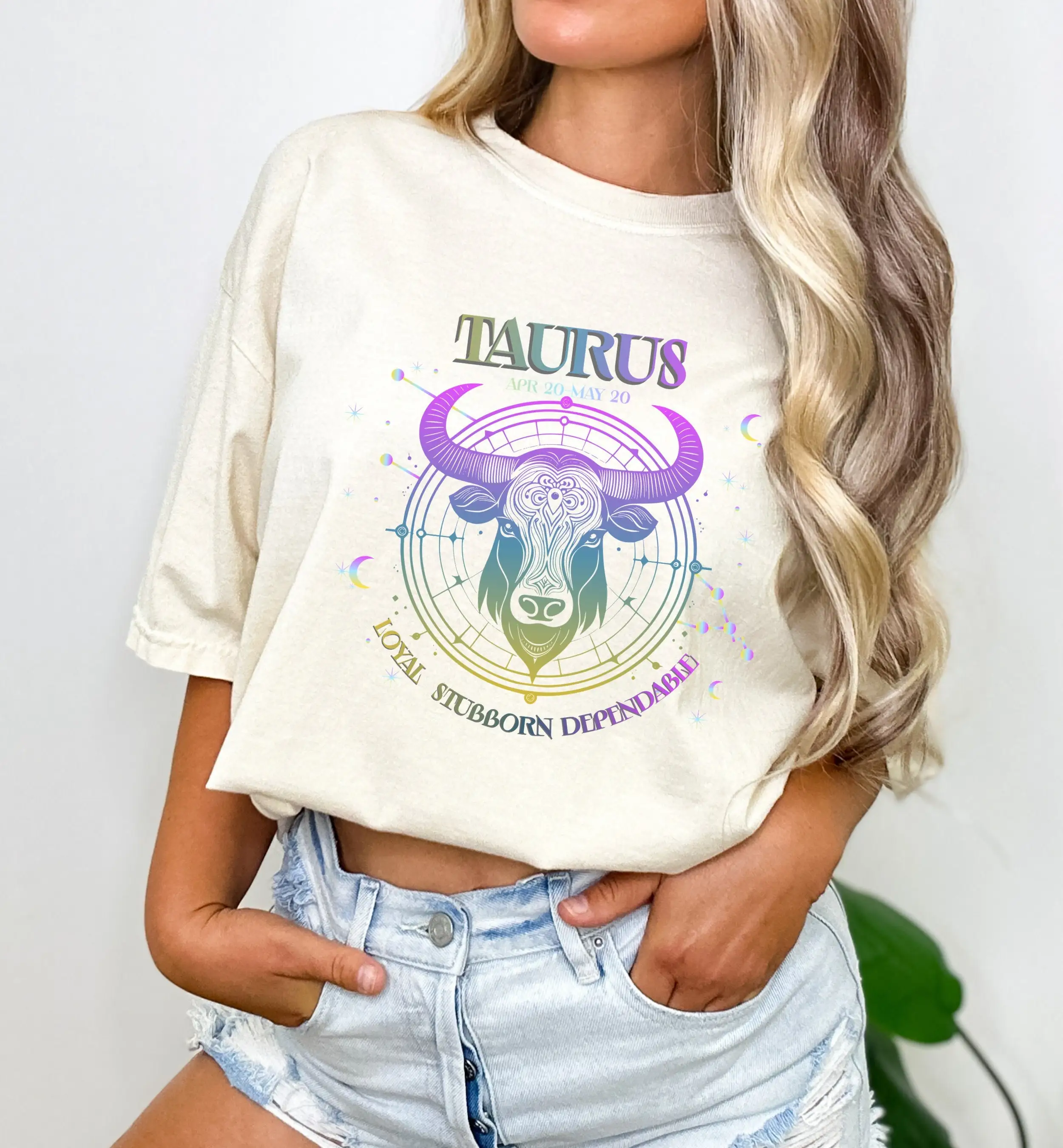 Taurus Zodiac T Shirt For Astrology Lover Witchy Birthday Her Earth Sign April May Oversized