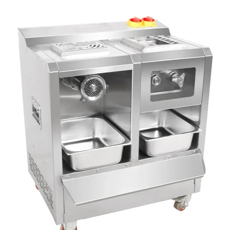 Multifunctional commercial high-power stainless meat slicing enema quick dismantling double motor shop winch cutter