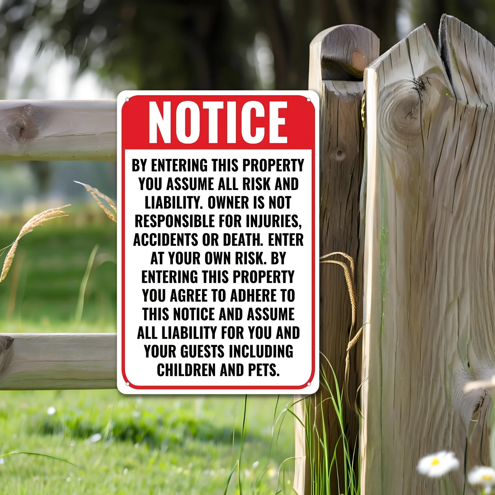 2D Flat - 2D Plane, 1pc, Iron P, Bronze Plaque Self-Assume Risk Entry Sign - No Liability for Accidents Or Injury Warning Sign W