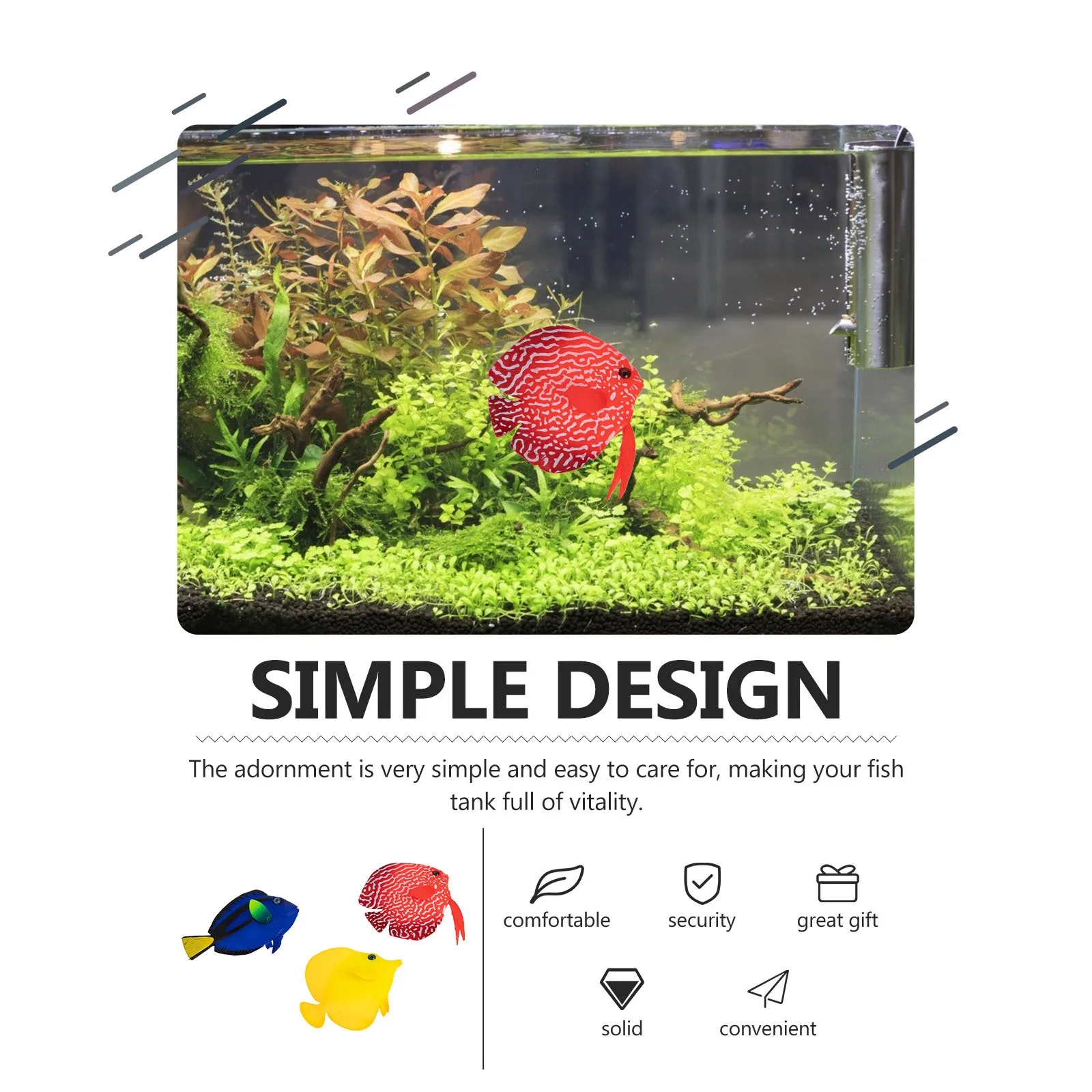 

3pcs Night Glow Simulation Silicone Decor For Aquarium Tank Artificial Fish Ornament Fake Fish Accessories Pet Supplies