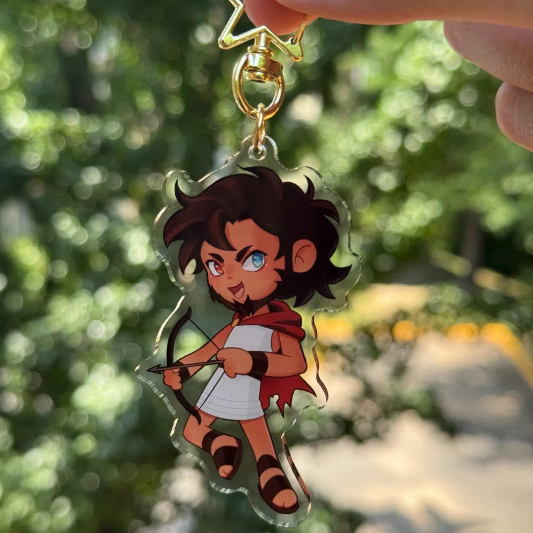 Greek Mythology Chibi Acrylic Keychain,  Cute Ancient Greek Character Bag Charm with Star Clasp Gift