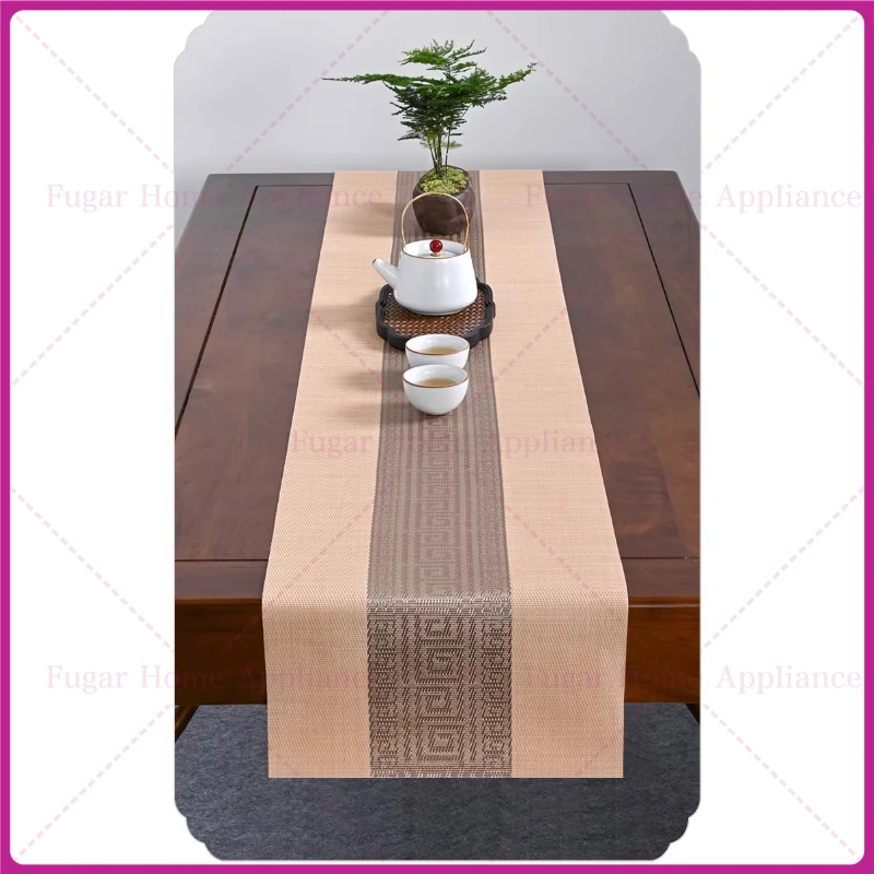 Chinese Zen style table flag, waterproof tea mat, dining table, tea table, light luxury high-end flag cloth, tablecloth