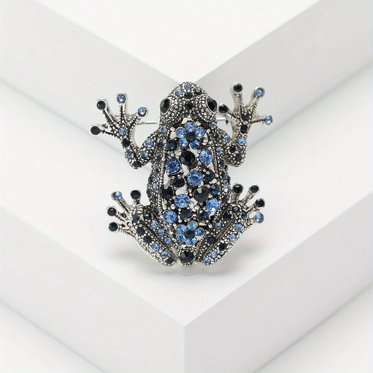 Luxus Voller Kristall Frosch Exquisite Brosche Pin Für Frauen Männer Glänzende Elegante Anzug Abzeichen