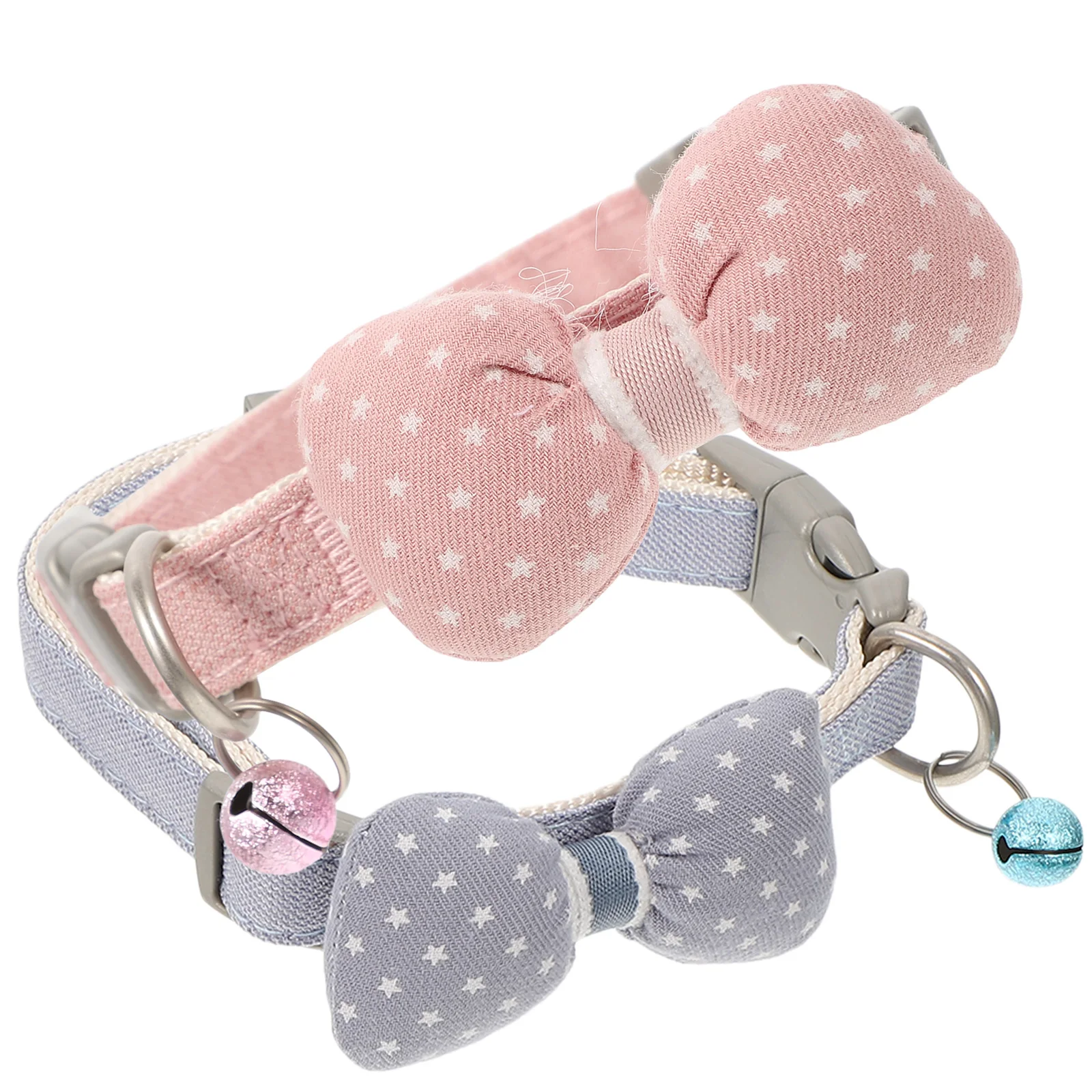

2Pcs Cat Adjustable Bowknot Necklace Ornament with Bell for Small Pet Bowknot Neckchain Pets Comfortable Pet Supply