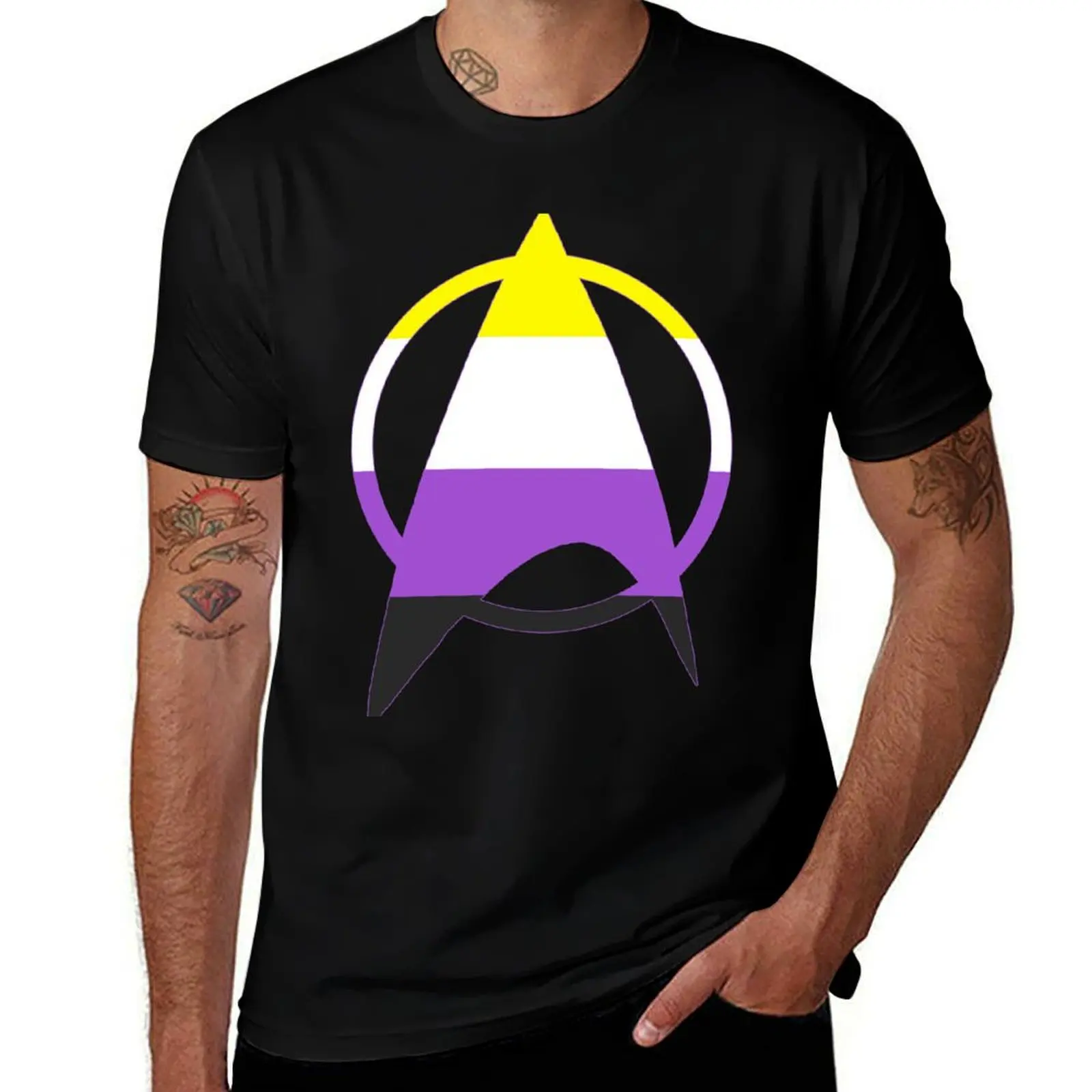 Non-Binary Starfleet Pride T-Shirt Classic Basic Casual T-Shirt