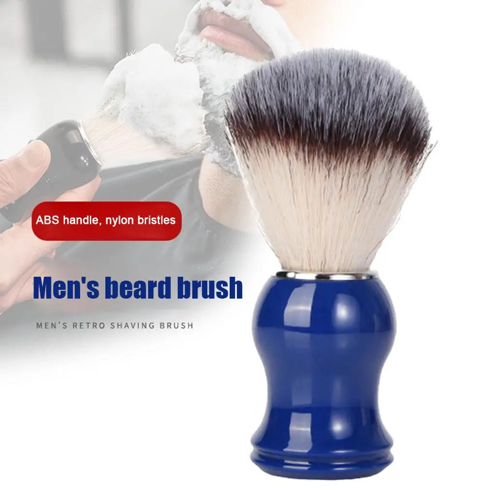 Spazzola per barba da uomo manico in legno setola cura in Nylon spazzola schiumogena setole in legno schiumogeno manico in Nylon per il viso capelli V2B9