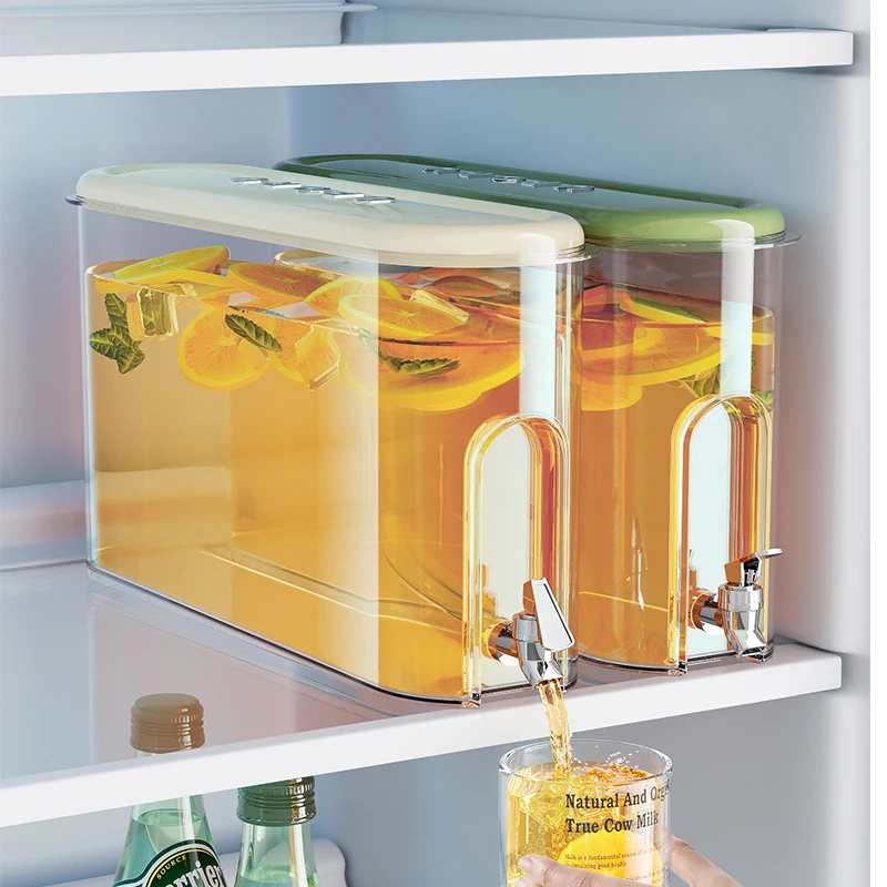 صنبور غلايات الماء البارد للاستخدام المنزلي سعة كبيرة مختومة مخيطة للطعام ثلاجة عصير بلاستيكية غلايات مياه باردة جديدة #4